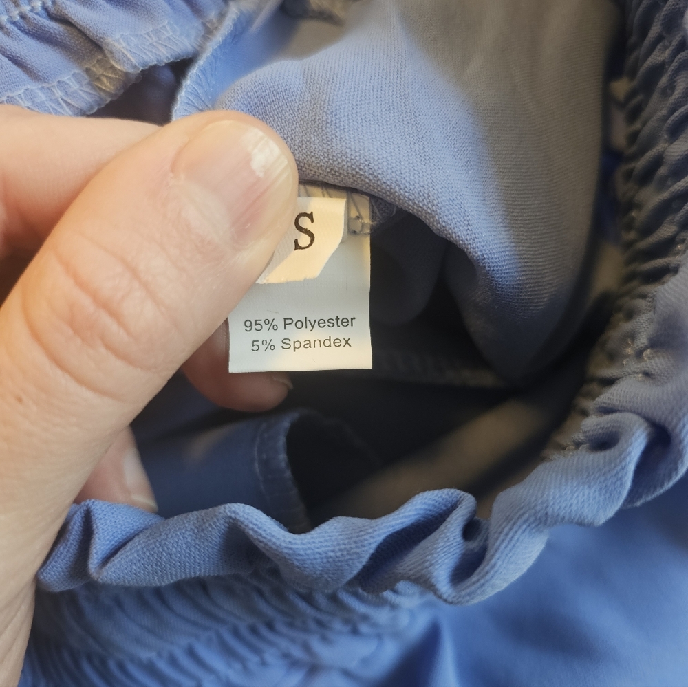 Wide Leg Drawstring Palazzo Pants Small Light Blue - Picture 6 of 11